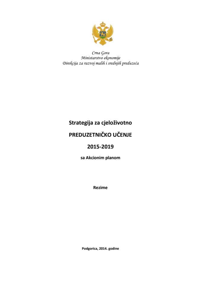 Predlog strategije za cjeloživotno preduzetničko učenje 2015-2019, s Predlogom akcionog plana