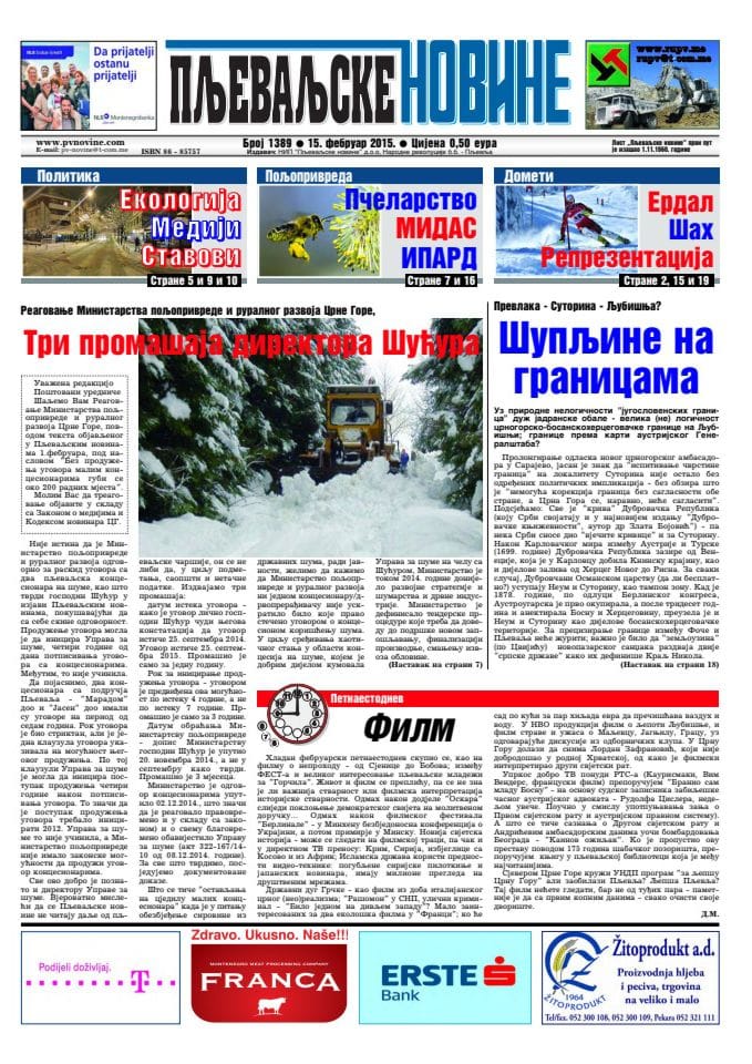 pdf stranica Pljevaljske novine, Reagovanje MPRR