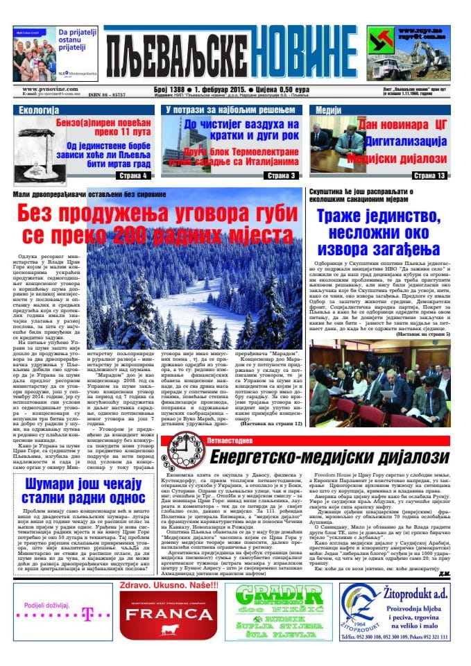 pdf stranica Pljevaljske novine, Rados Sucur