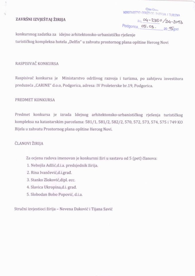 Zavrsni izvjestaj zirija