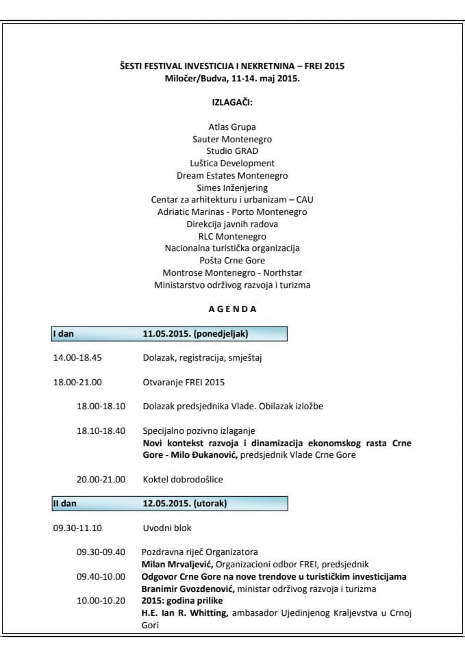 Agenda FREI 2015