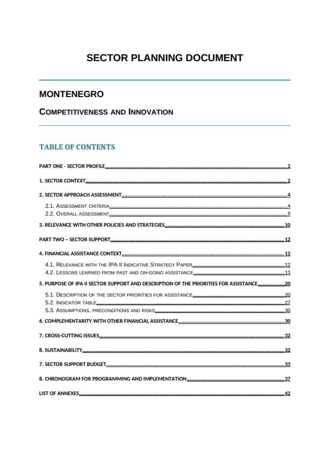 Sector Planning Document