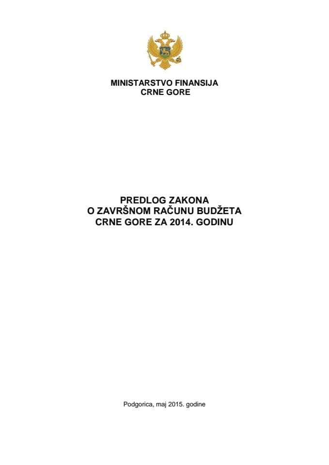 Predlog zakona o završnom računu Budžeta Crne Gore za 2014. godinu