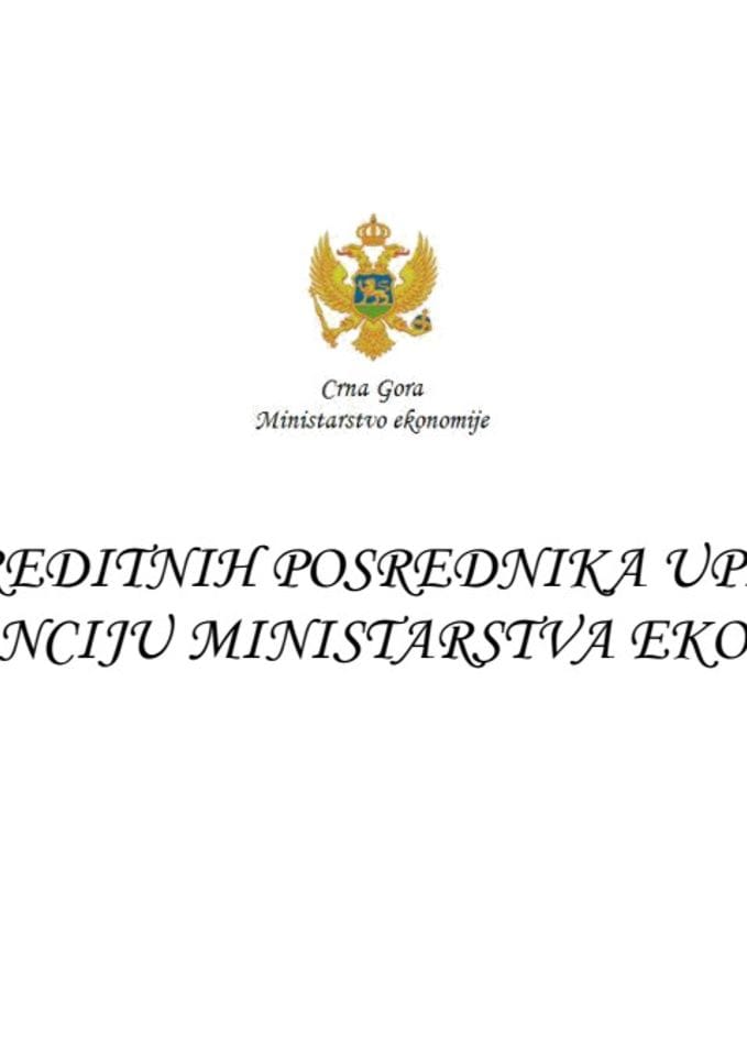 Lista kreditnih posrednika upisanih u evidenciju Ministarstva ekonomije