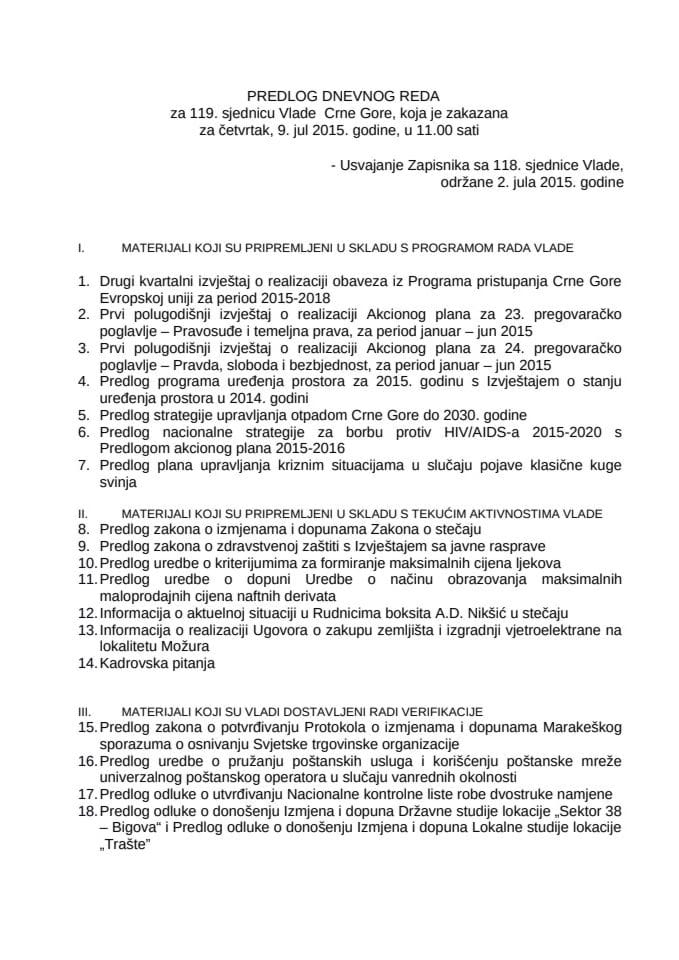 PREDLOG DNEVNOG REDA 119-2015