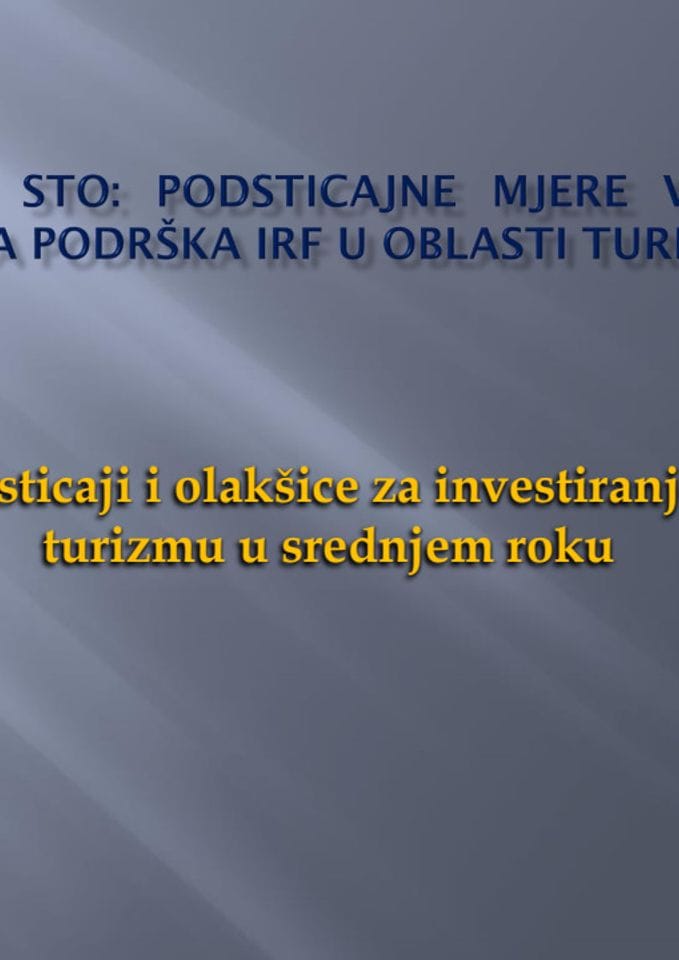 Prezentacija Predraga Jelušića, državnog sekretara u Ministarstvu održivog razvoja i turizma