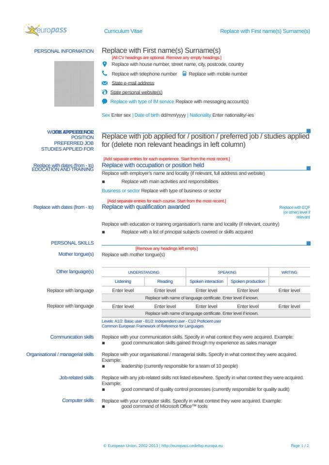 3. CV Europass