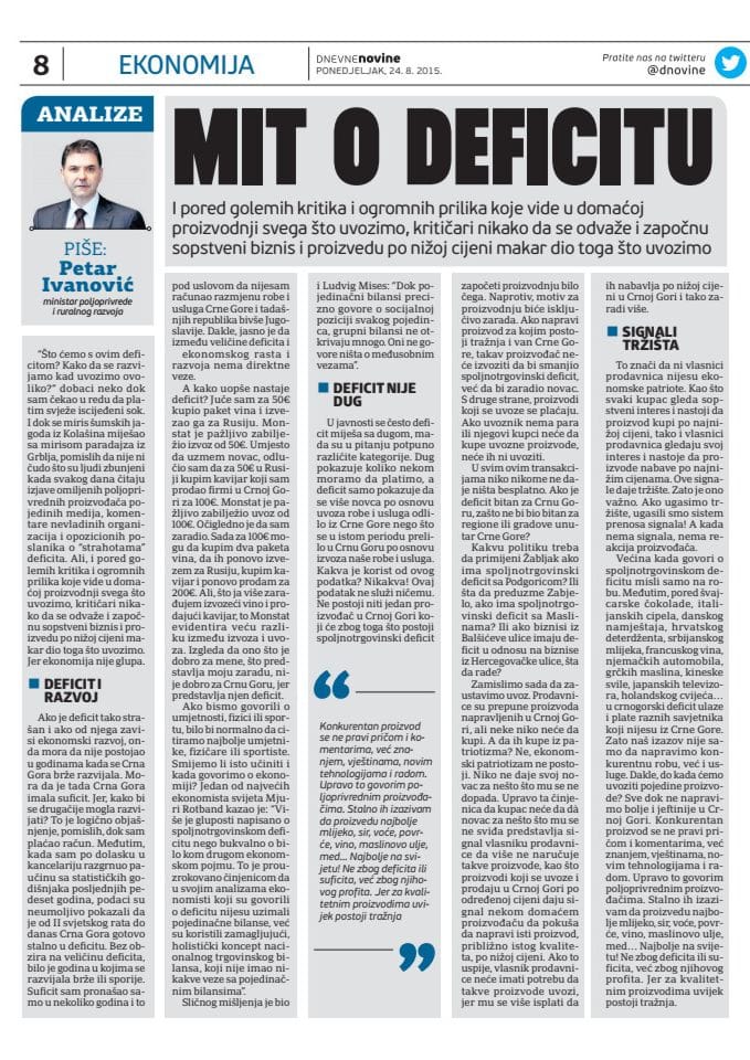 mit o definicitu Dnevne novine