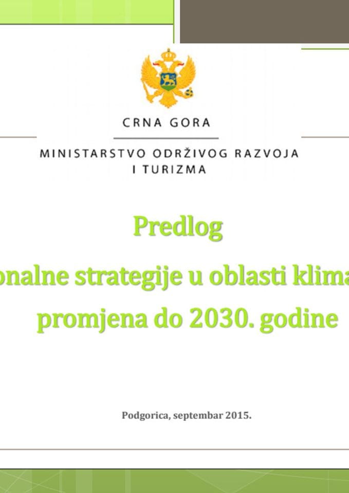 Predlog Informacije o klimatskim promjenama do 2030 godine