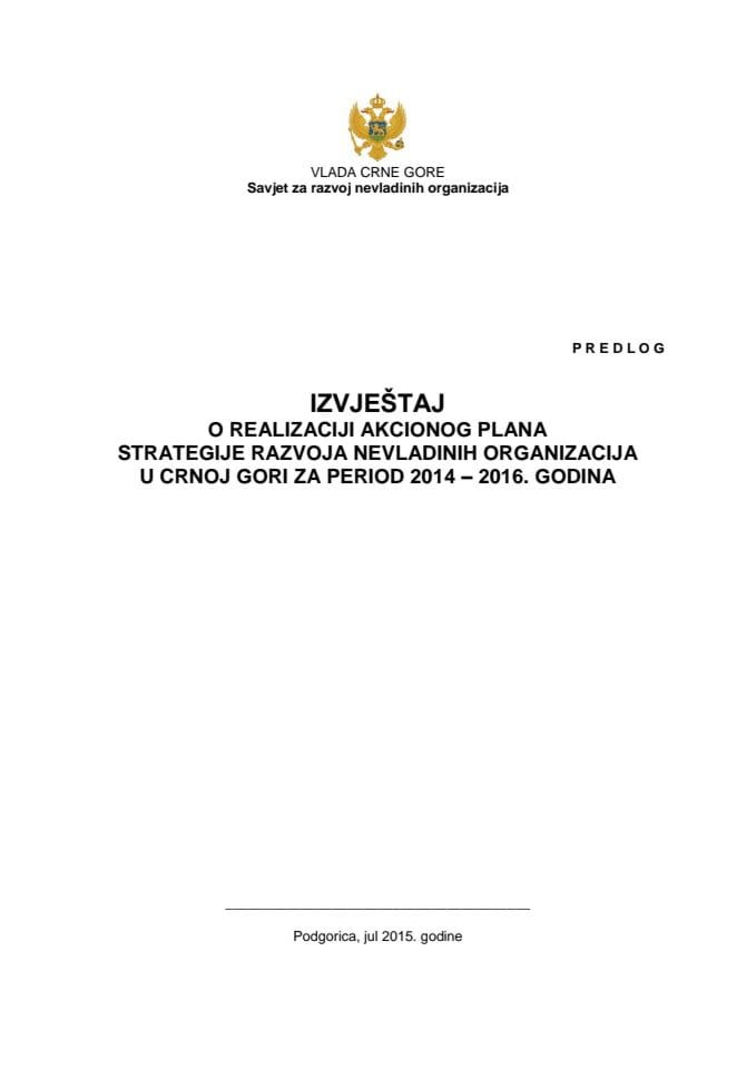 Izvještaj O Realizaciji Akcionog Plana Strategije Razvoja Nevladinih ...