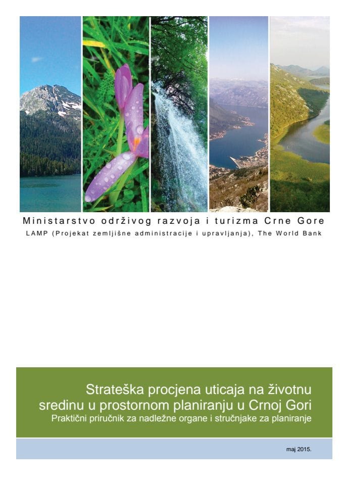 Priručnik Strateška procjana uticaja na životnu sredinu u prostornom planiranju u Crnoj Gori