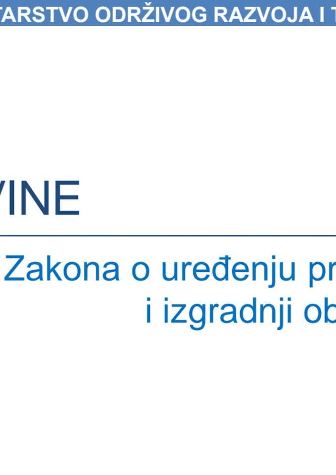 Nacrt zakona o uređenju prostora i izgradnji objekata - Izgradnja objekata