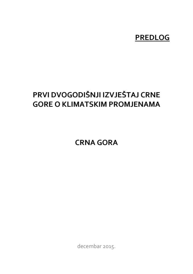 Први двогодишњи извјештај Црне Горе о климатским промјенама (за верификацију)