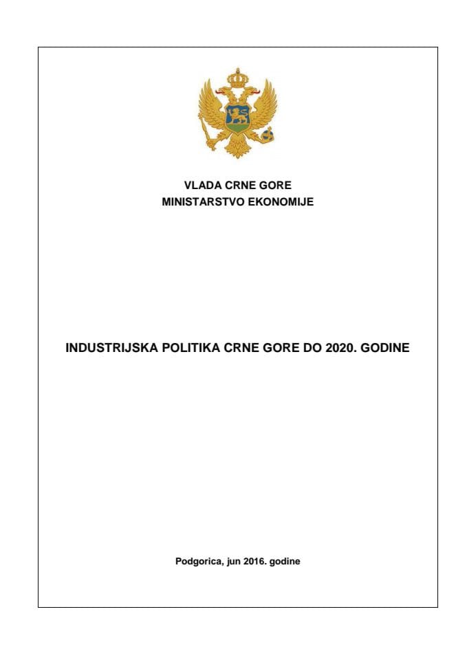 Industrijska politika Crne Gore do 2020. godine