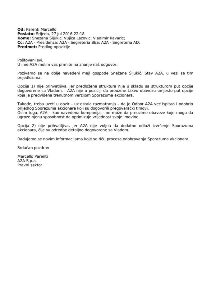 2016 07 27 - Dopis A2A Vladi CG - TEKST - PREVOD CG