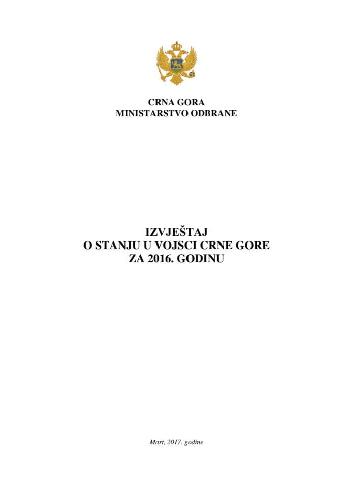 Izvještaj o stanju u Vojsci Crne Gore u 2016. godini