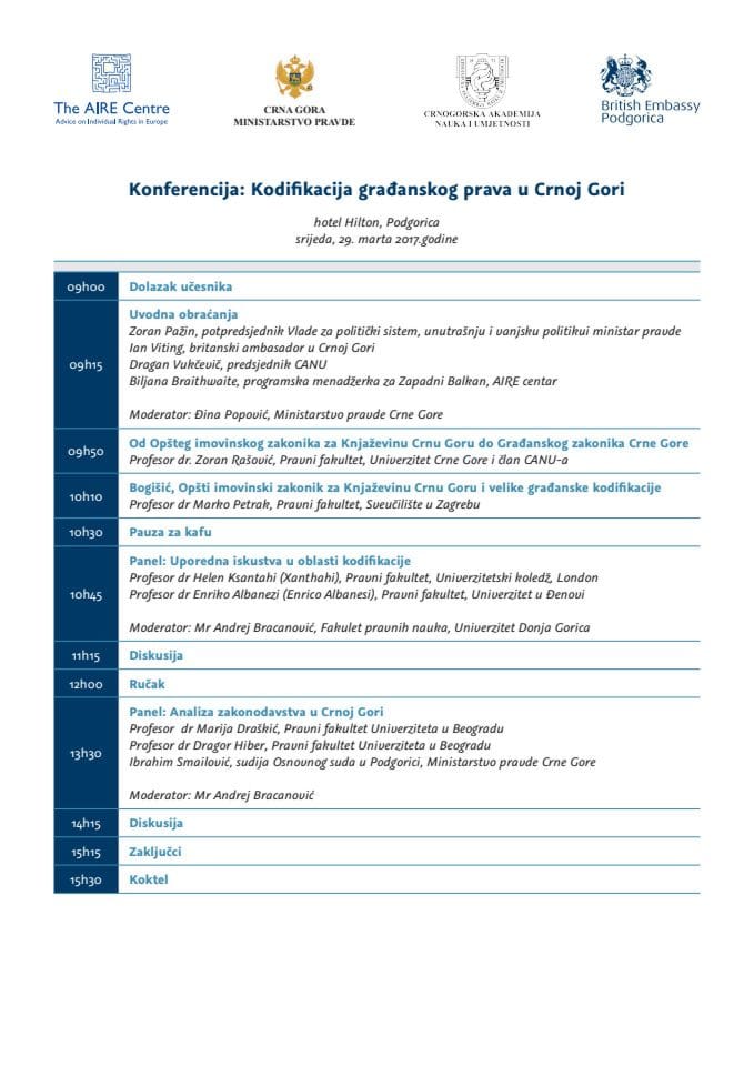 agenda konferencija o kodifikaciji