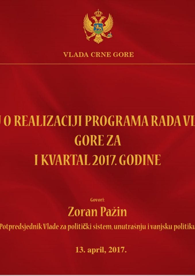 2017 04 13 - PREZENTACIJA - Izvjestaj o realizaciji Programa rada vlade za I kvartal 2017