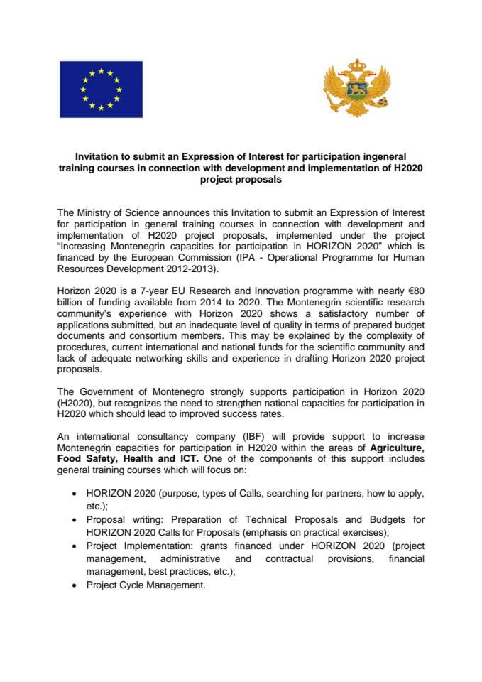 EoI Component 2 (drugi ciklus obuka)