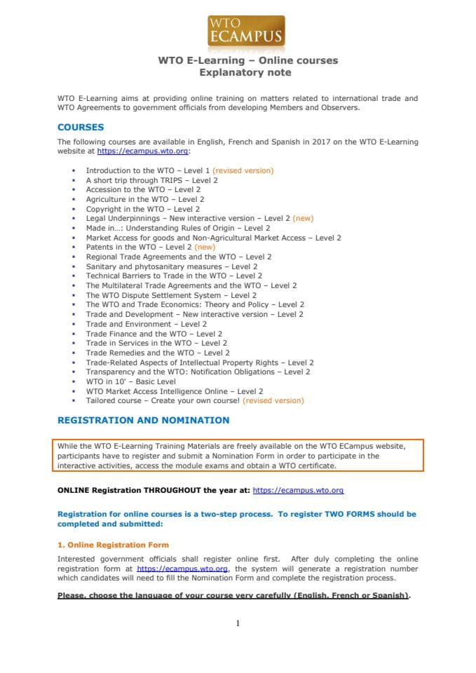 Annex 1-Explanatory note