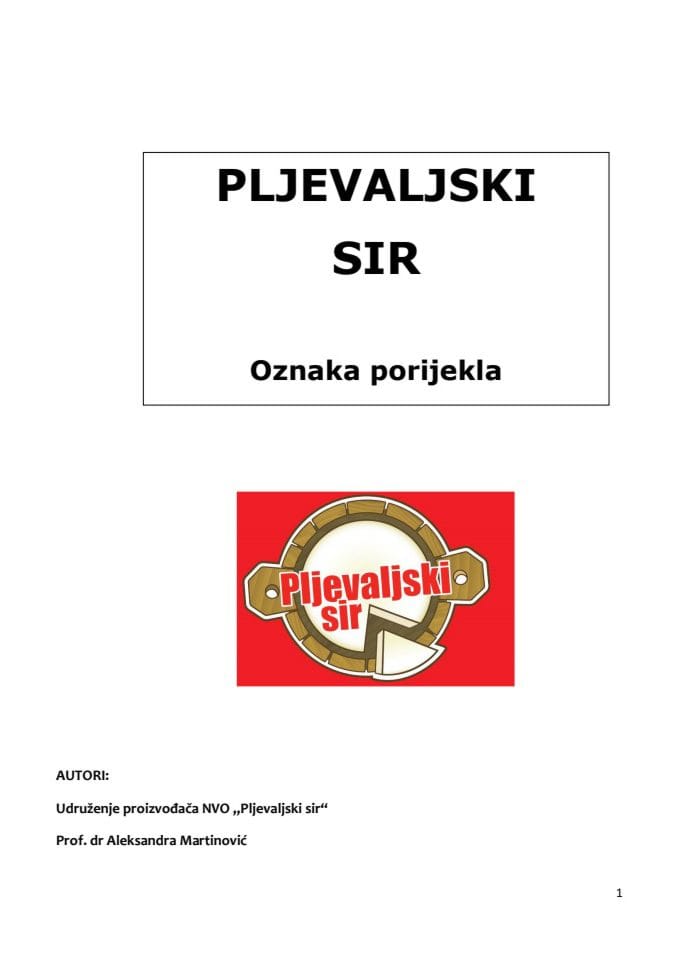 Specifikacija proizvoda - PLJEVALJSKI SIR