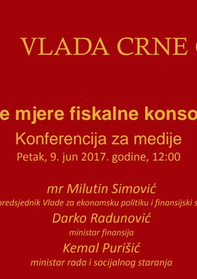 2017 06 09 Milutin Simović - prezentacija mjera fiskalne konsolidacije