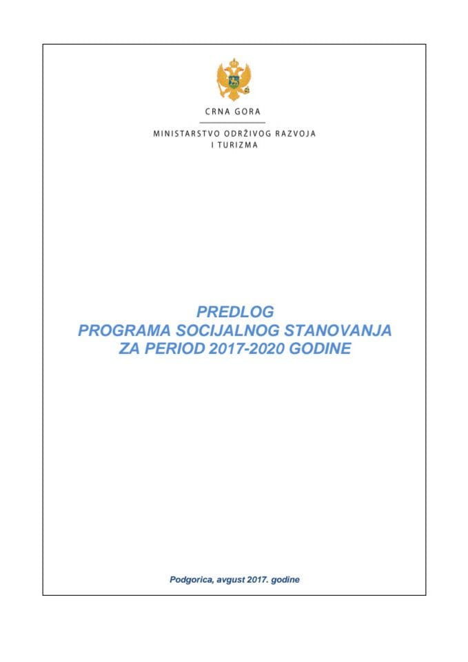 Predlog programa socijalnog stanovanja za period 2017-2020. godine