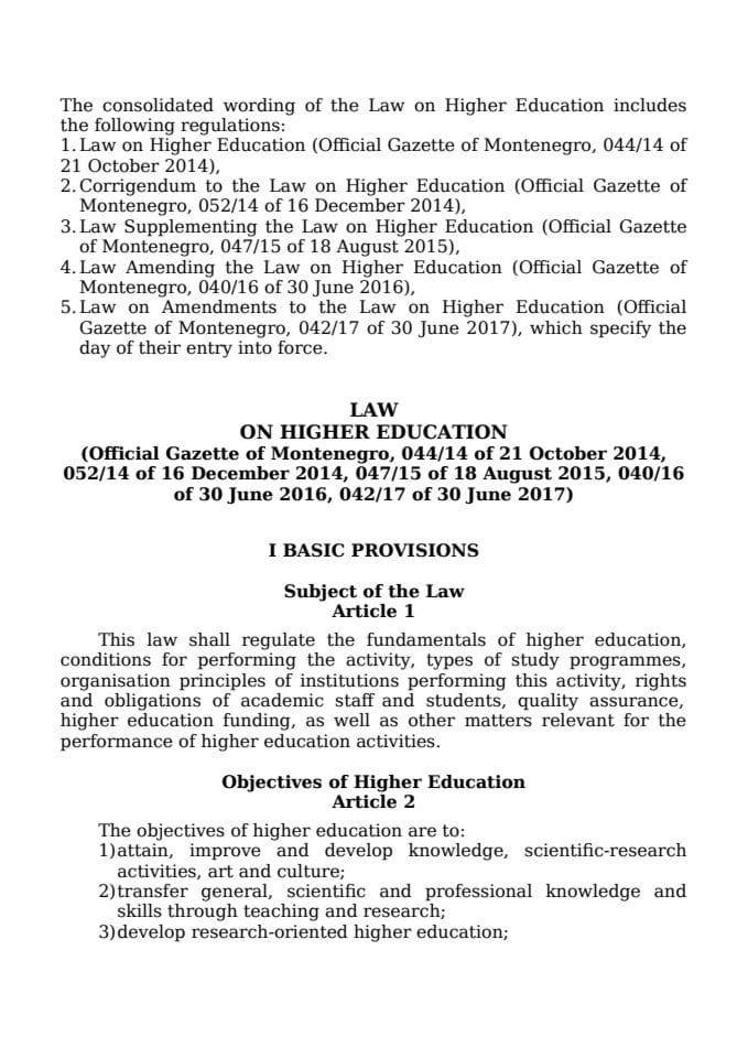 Law on Higher Education