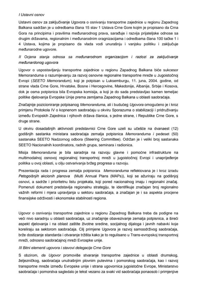 Informacija o ispravkama teksta Ugovora o osnivanju transportne zajednice u regionu Zapadnog Balkana, potpisanog u Trstu 12. jula 2017. godine na samitu predsjednika vlada Zapadno-balkanske šestorke (