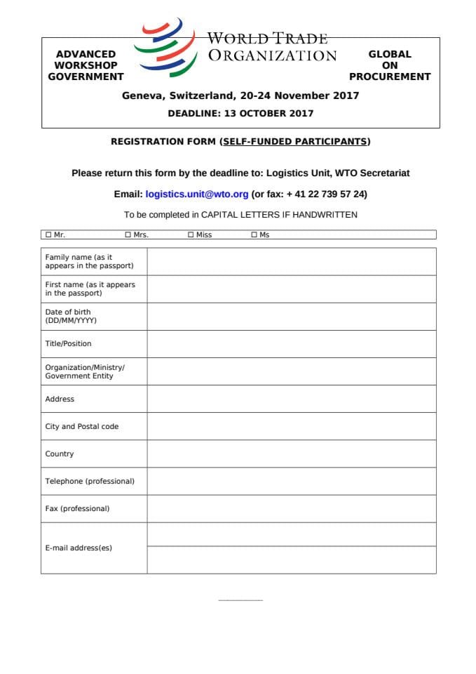 Registration Form NON-FUNDED - GP (Nov 2017)