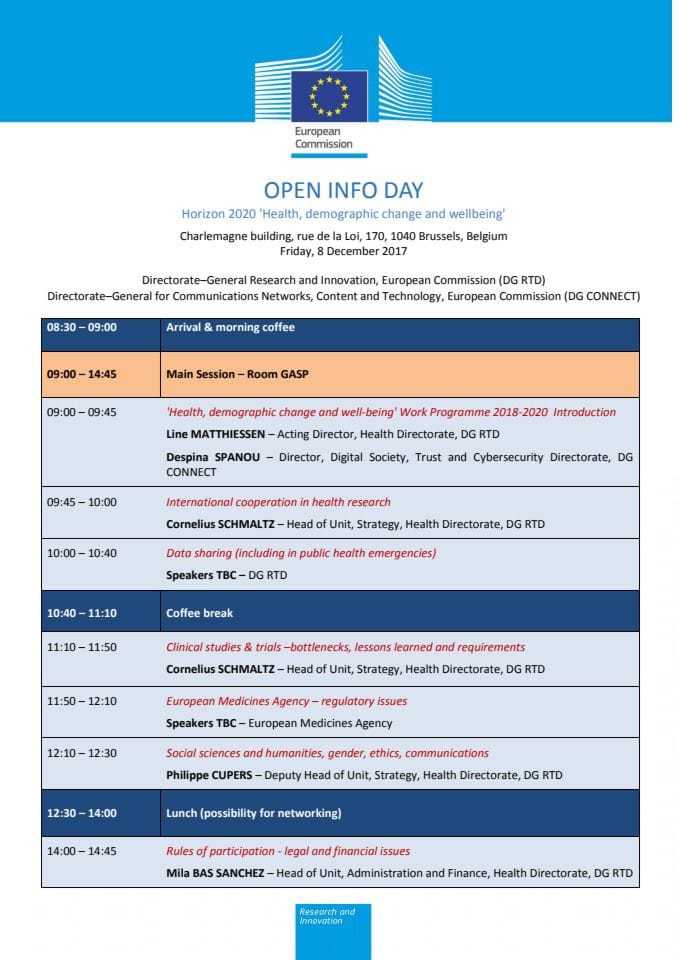 Open InfoDay Agenda