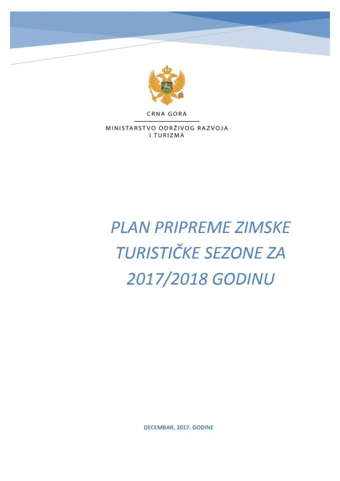 Predlog plana pripreme zimske turističke sezone za 2017/2018. godinu