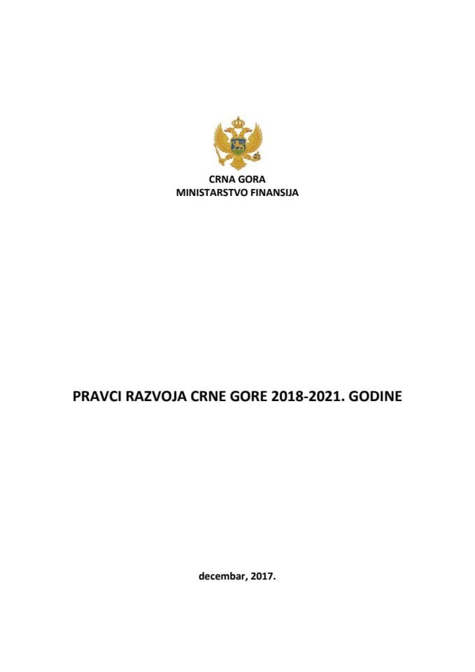 Predlog pravaca razvoja Crne Gore 2018-2021. godine
