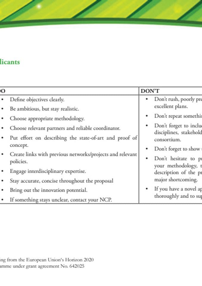 DOs and DONTs for Applicants