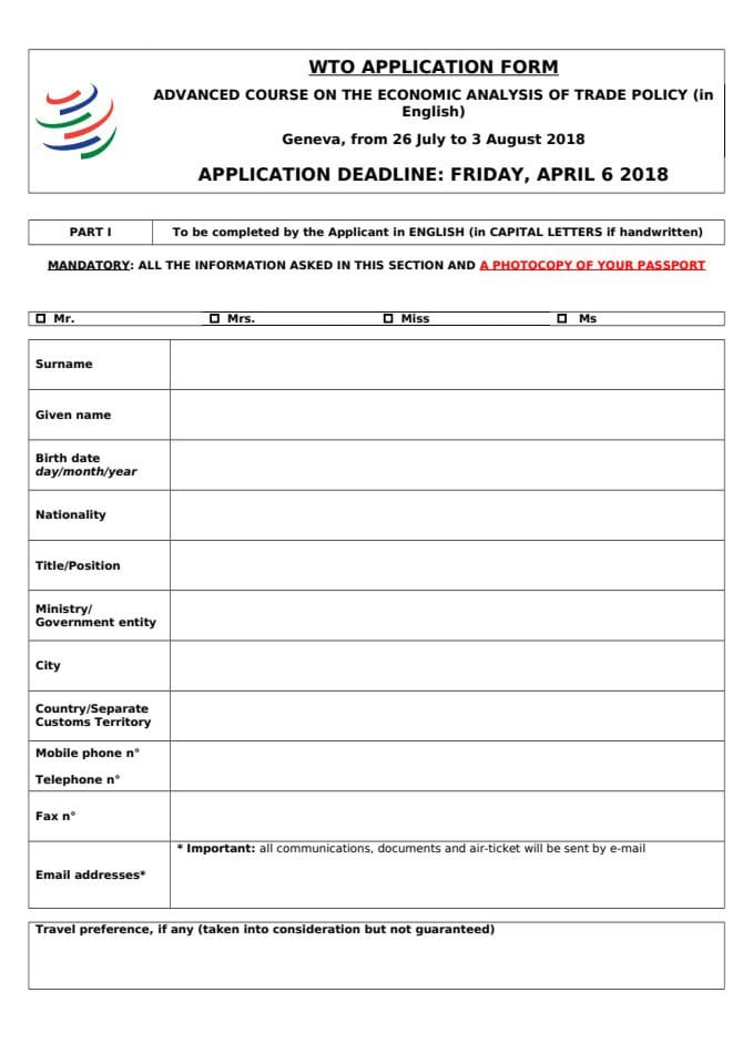 Application form 2018