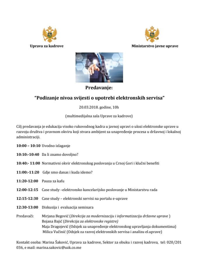 Agenda Predavanje e-uprava