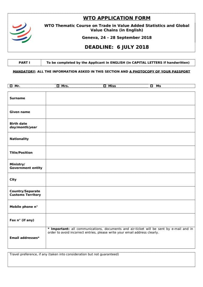 Application Form-Trade and Value Chains