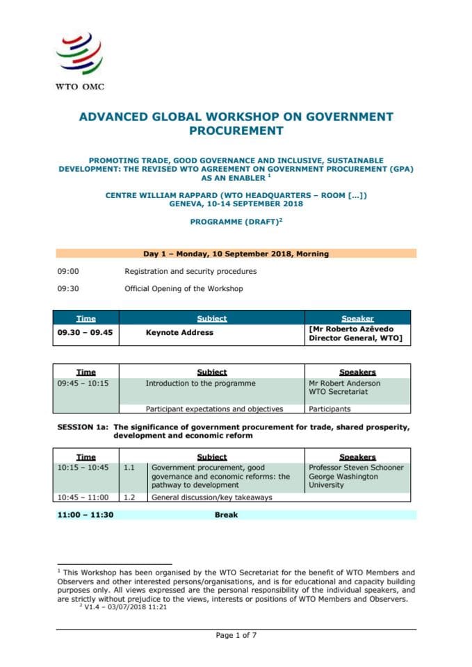 ENG Program - Advanced Global GP   Workshop 2018