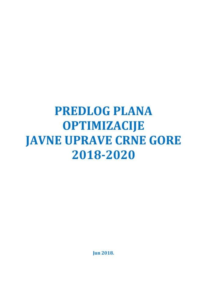 Predlog plana optimizacije javne uprave Crne Gore 2018-2020
