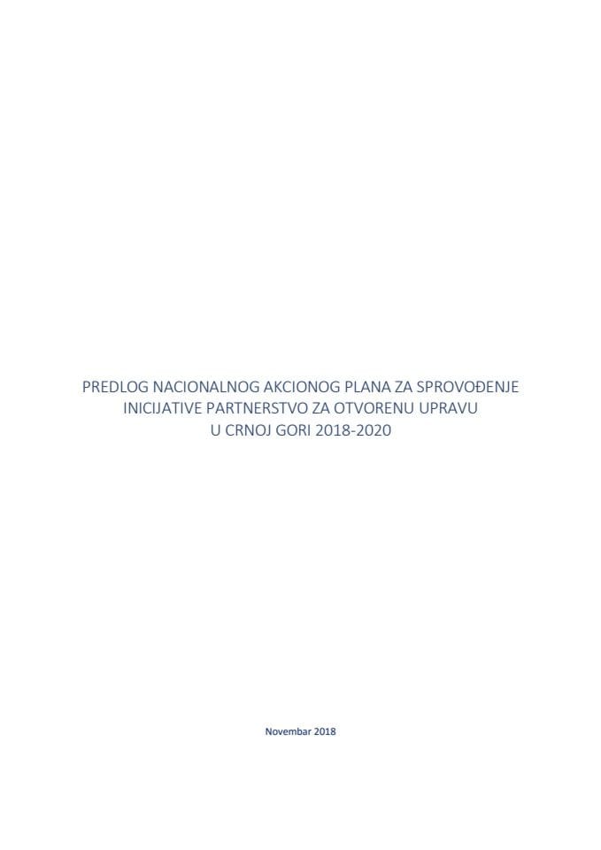 Predlog nacionalnog akcionog plana za sprovođenje inicijative Partnerstvo za otvorenu upravu u Crnoj Gori 2018-2020