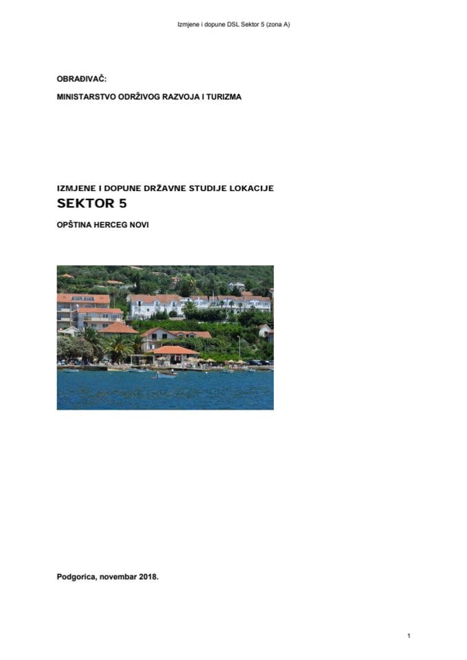 Izmjene i dopune DSL Sektor 5 (zona A)