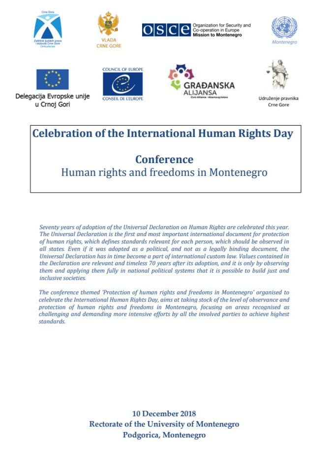 Dan ljudskih prava- agenda