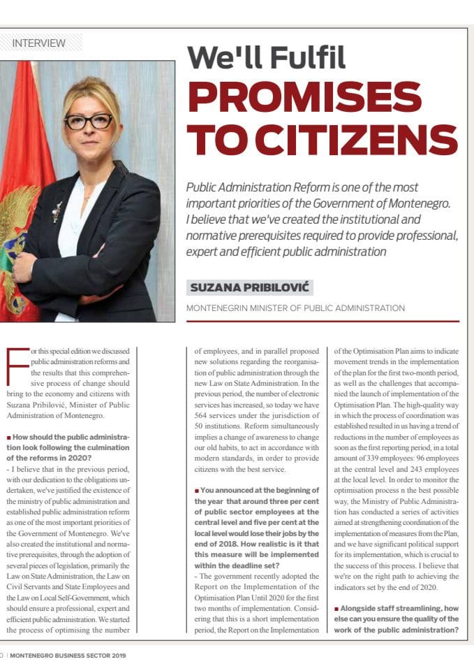 Montenegro- Intervju magazinu CoRD ministarka Pribilović