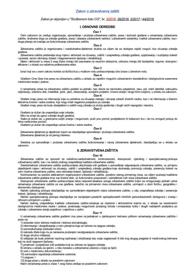 Zakon o zdravstvenoj zastiti