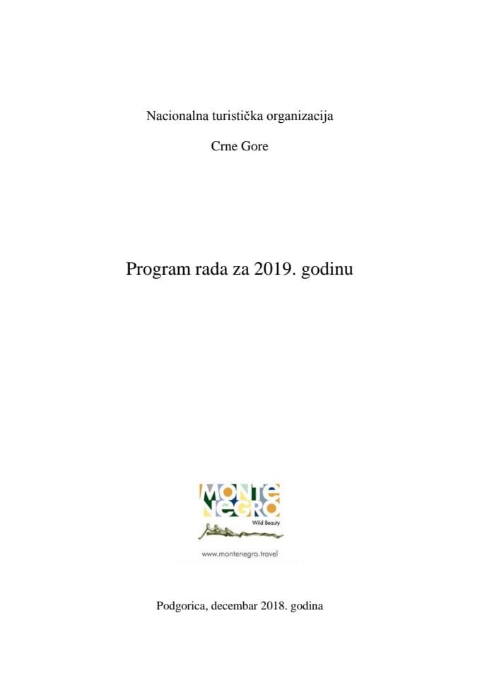 Program rada i Finansijski plan Nacionalne turističke organizacije Crne Gore za 2019. godinu