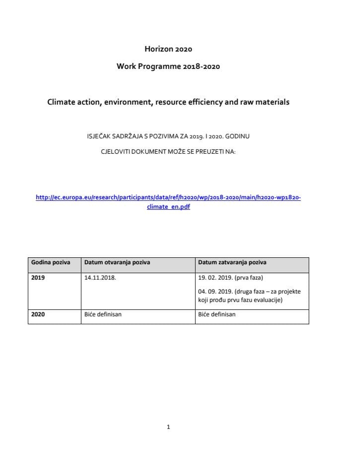 5. Climate h2020-2019-2020-sadržaj