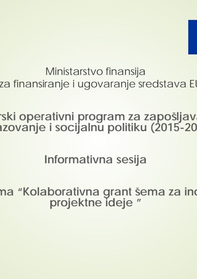 Collaborative grant scheme for innovative project ideas