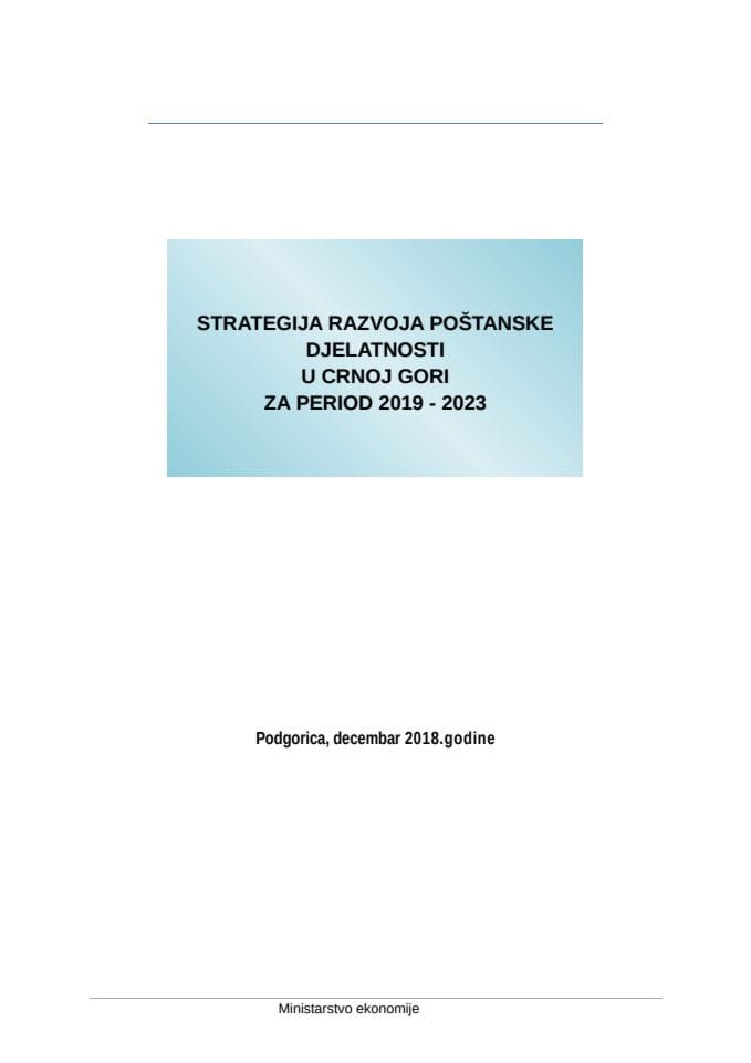 Strategija razvoja poštanske djelatnosti 2019-2023 