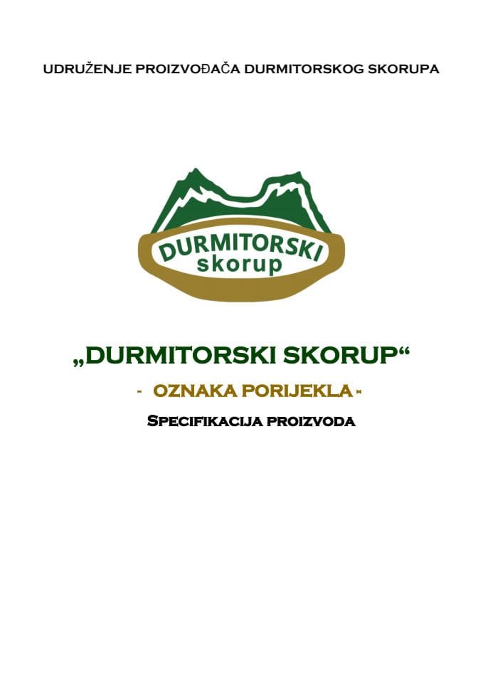 DURMITORSKI SKORUP - Specifikacija proiyvoda
