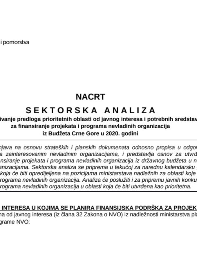 Obrazac sektorske analize 2020-Zaštita životne sredine u oblasti saobraćaja